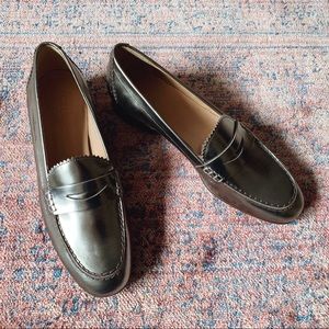 J.Crew Silver Leather Loafers size 7 new w/o box